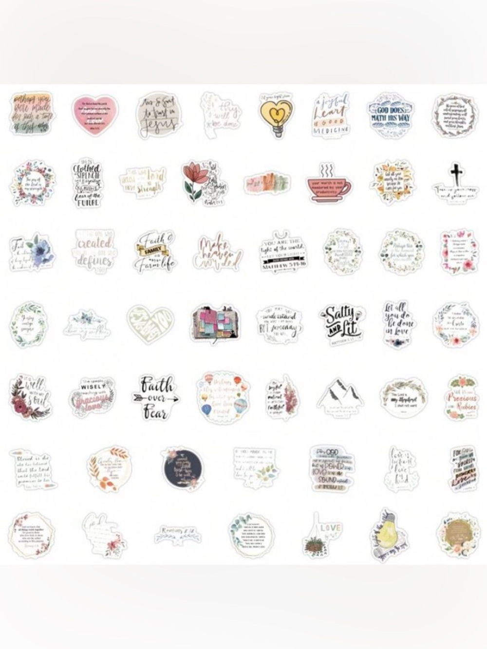 50 Pk. Christian Vinyl Stickers 2” - Picture 3 of 4
